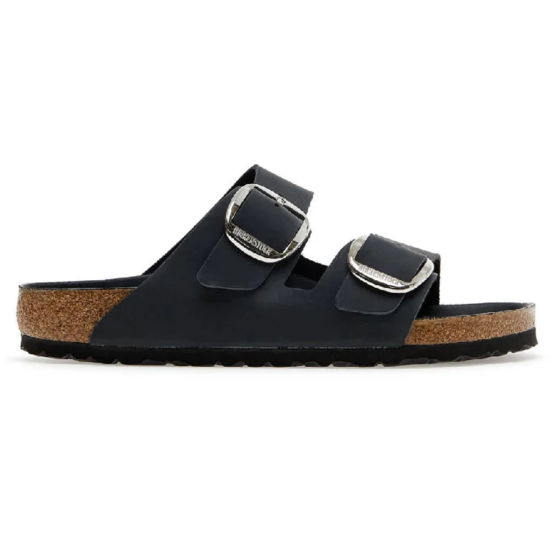 Arizona Big Buckle Oiled Nubuck Leather Unisex Slide Sandals