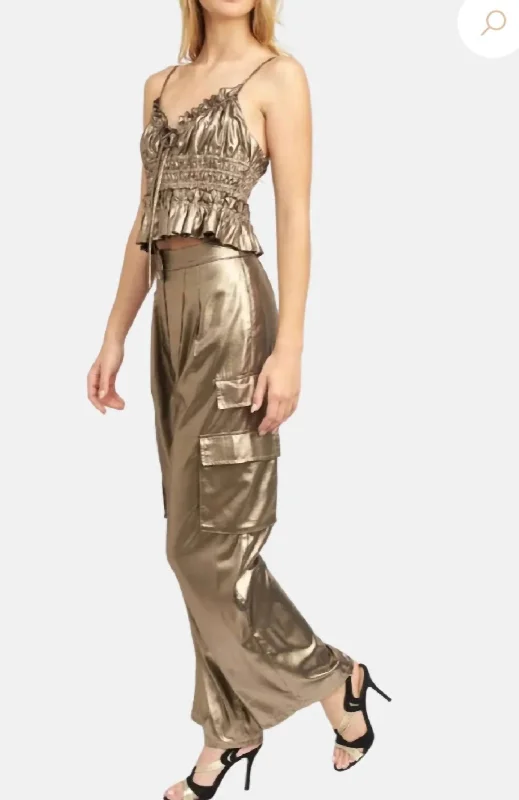 Arnav Cargo Pant In Gold