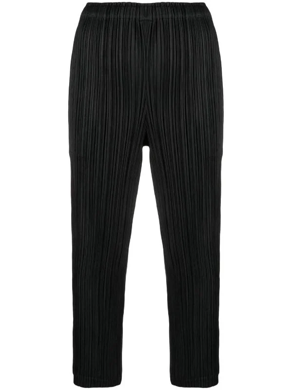 AW23 Pleated Straight Pants - Black