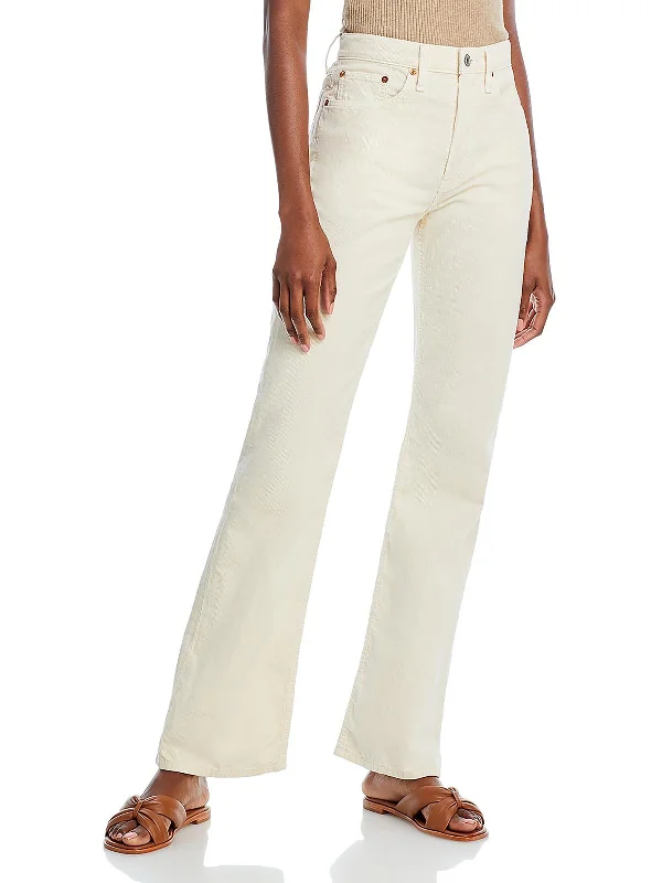 Womens Corduroy High-Rise Bootcut Pants