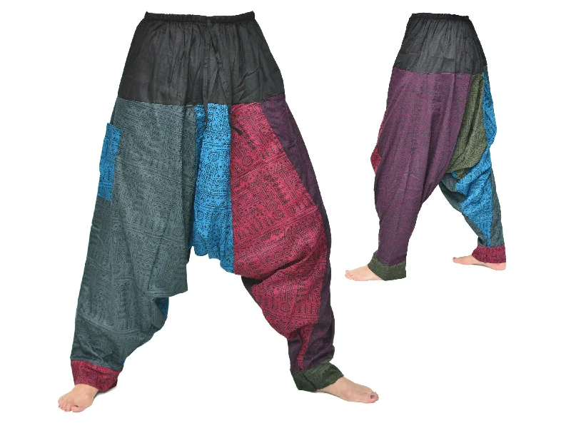 Unique Harem Pants Lounge Pants Aladdin Pants Men Women Patchwork