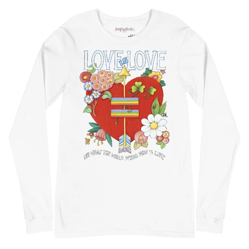 Love World Heart Unisex Long Sleeve Shirt