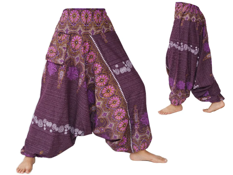 Harem Pants Aladdin Pants Men Women Flower Print