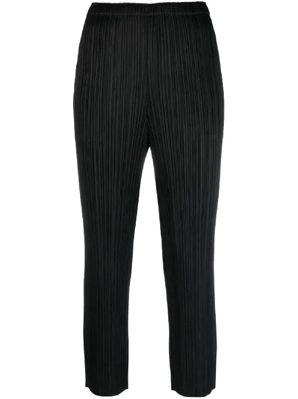 AW23 Pleated Cropped Pants - Black