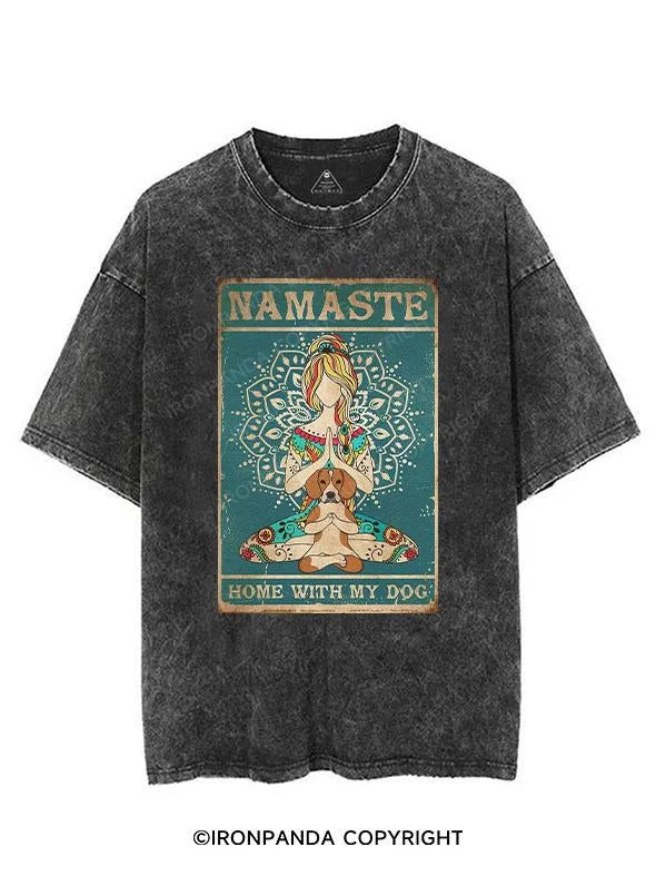 Namaste home with my dog VINTAGE GYM SHIRT