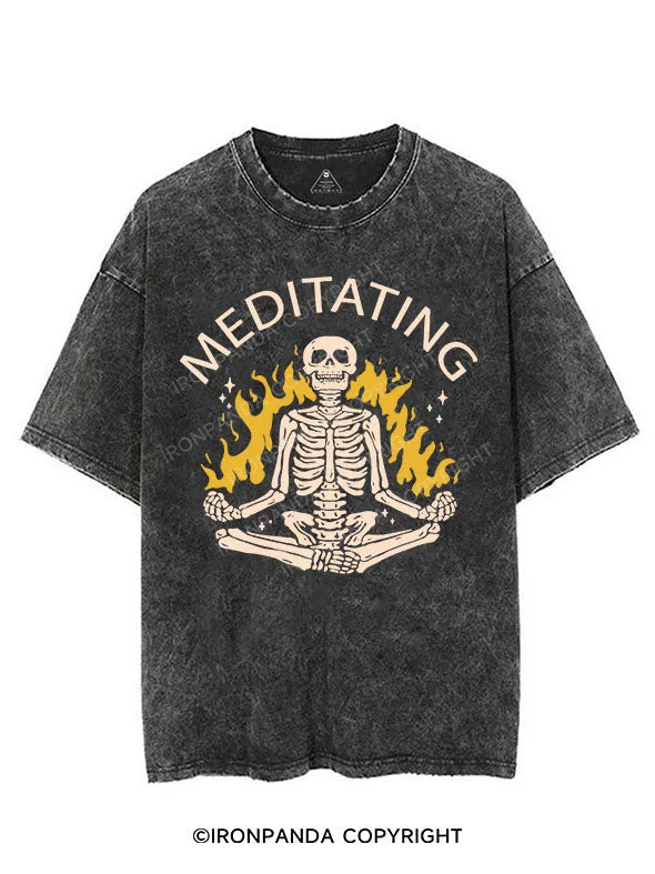 MEDITATING SKELETON VINTAGE GYM SHIRT