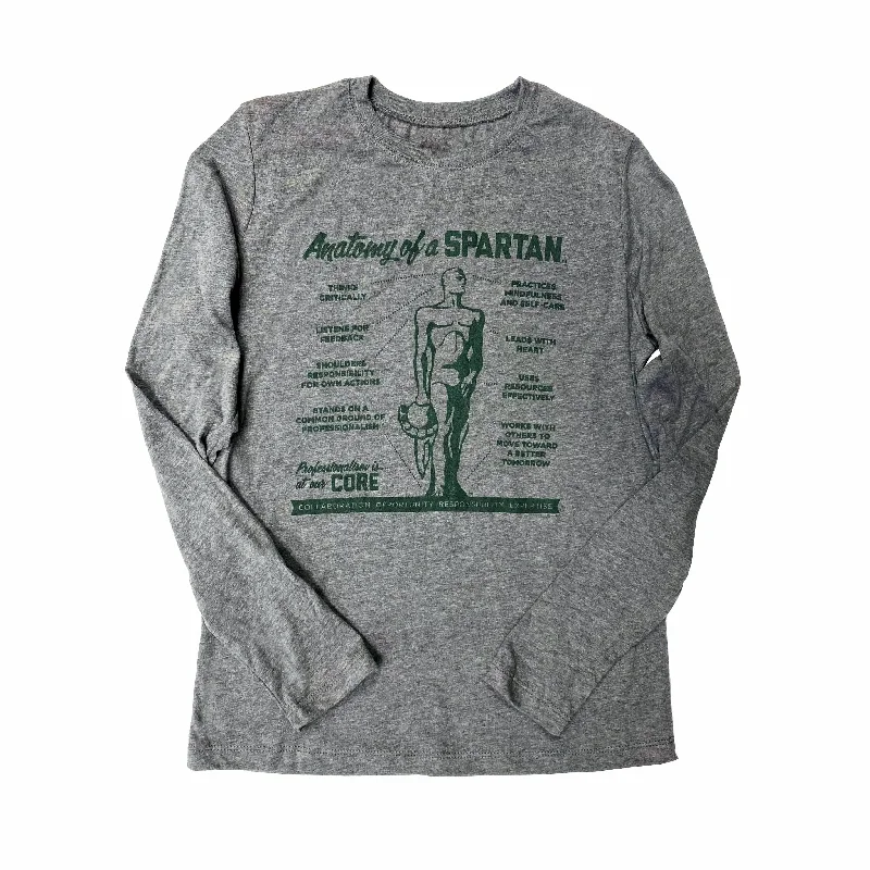 Anatomy of a Spartan Women's Gray Long Sleeve T-shirt