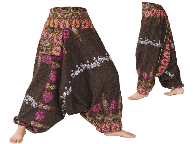 Harem Pants Aladdin Pants Men Women Flower Print