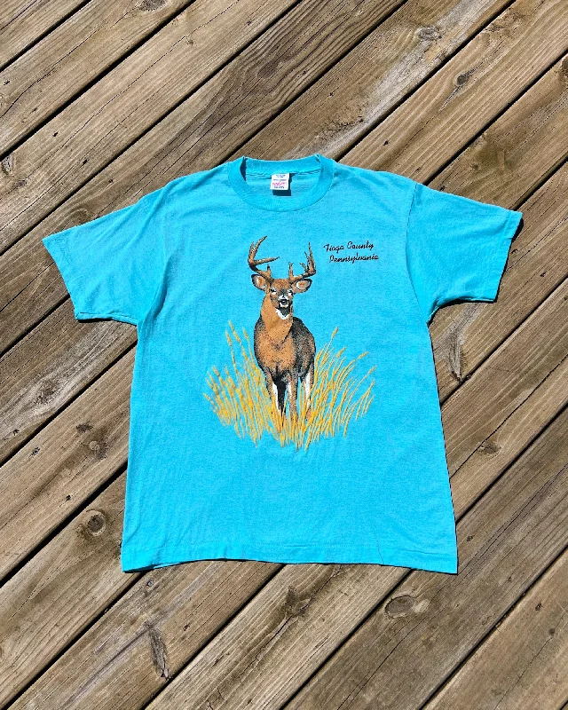 Vintage Blue 80s Neon Deer Tee