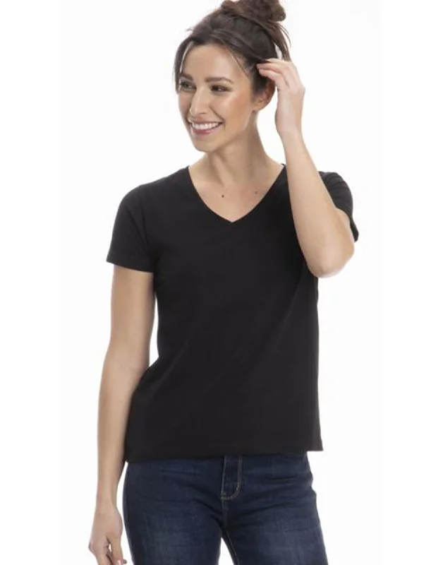 Women's Classic Cotton V-Neck T-Shirts - Versatile and Comfortable in Various Colors - Breathable and Moisture-Wicking - Flattering Fit for All Body Types