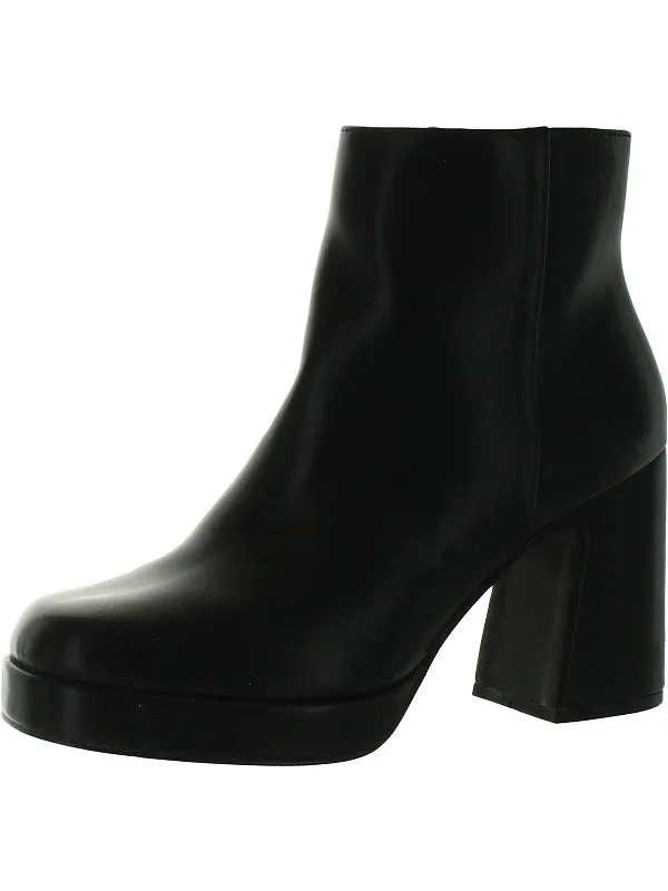 Activatte Womens Faux Leather Platforms Ankle Boots