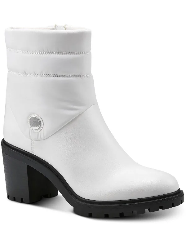 Belcalise Womens Faux Leather Puffer Booties