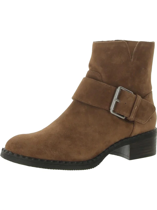 Best Slit Moto Womens Suede Casual Ankle Boots