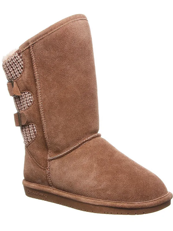 Boshie Womens Suede Faux Fur Lined Winter & Snow Boots