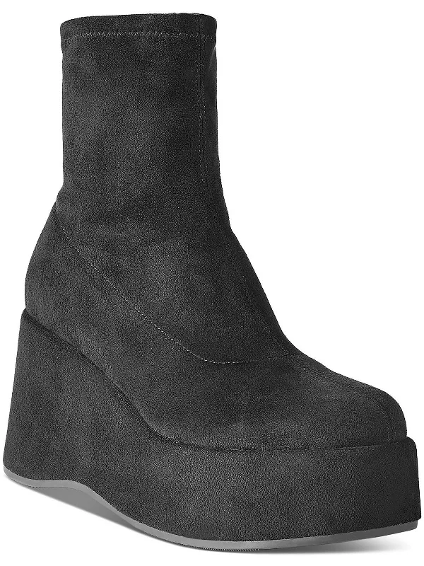 Earlee Womens Faux Suede Ankle Booties