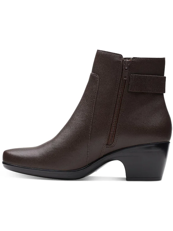 Emily Holly Womens Leather Laceless Ankle Boots