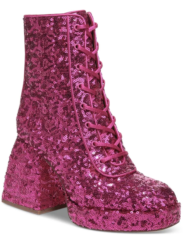 Kia Sequin Womens Zipper Dressy Booties