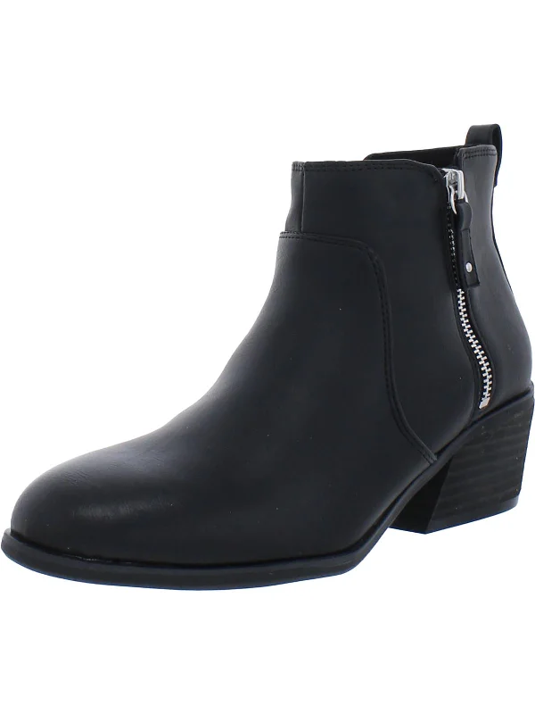 Lawless Womens Faux Leather Almond Toe Booties