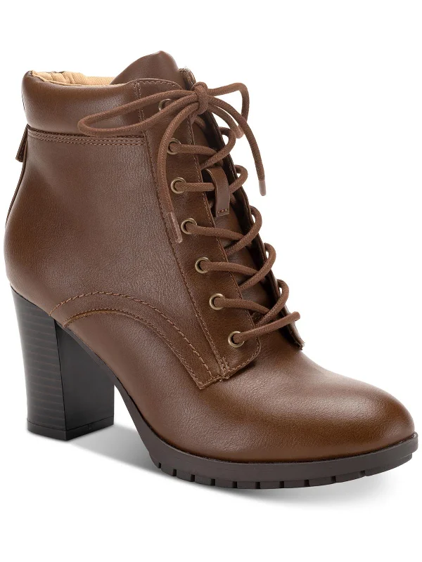 Lucillee  Womens Zipper Faux Leather Booties