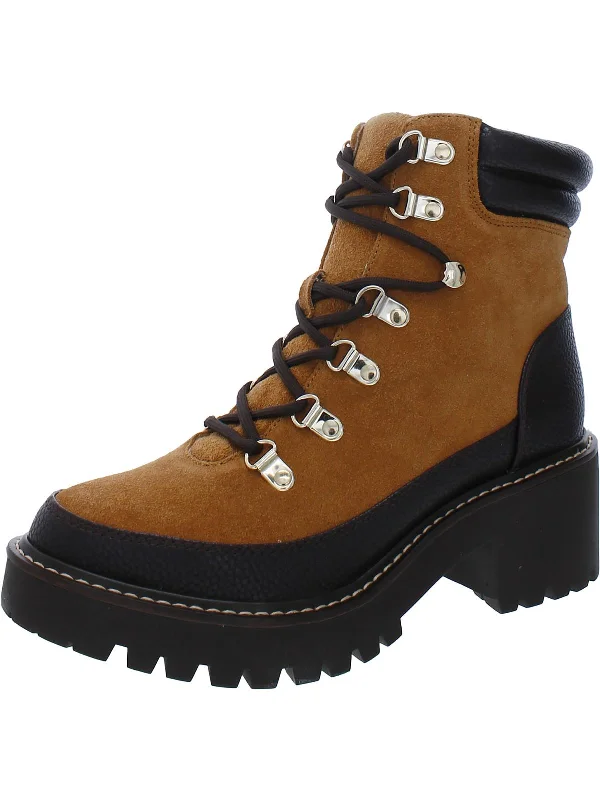 Maddyson  Womens Lug Sole Leather Booties