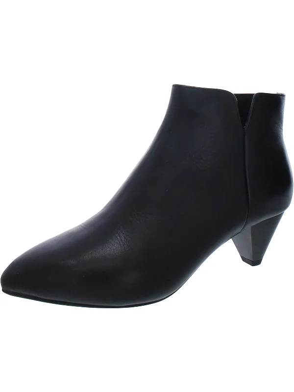 Milia V Womens Leather Pointed Toe Ankle Boots