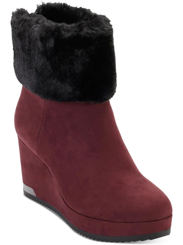 Nadra  Womens Faux Suede Dressy Booties