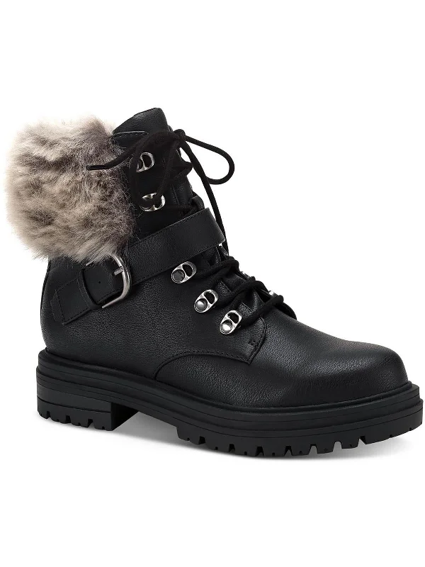 Orlenaa  Womens Cold Weather Faux Fur Lined Booties