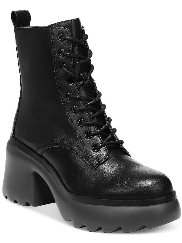 Peliican  Womens Faux Leather Lace-Up Booties