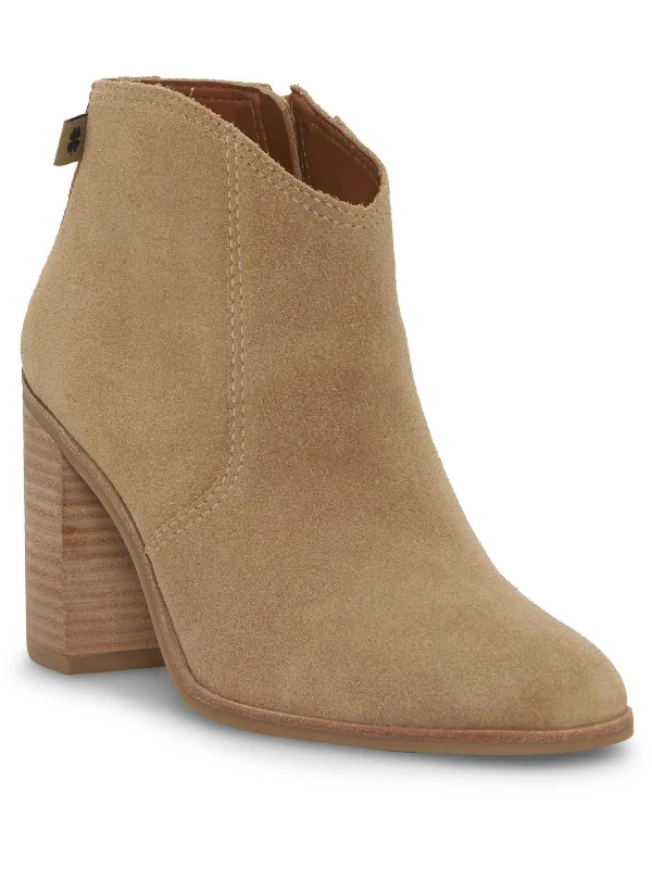 Pellyon Womens Suede Almond Toe Ankle Boots