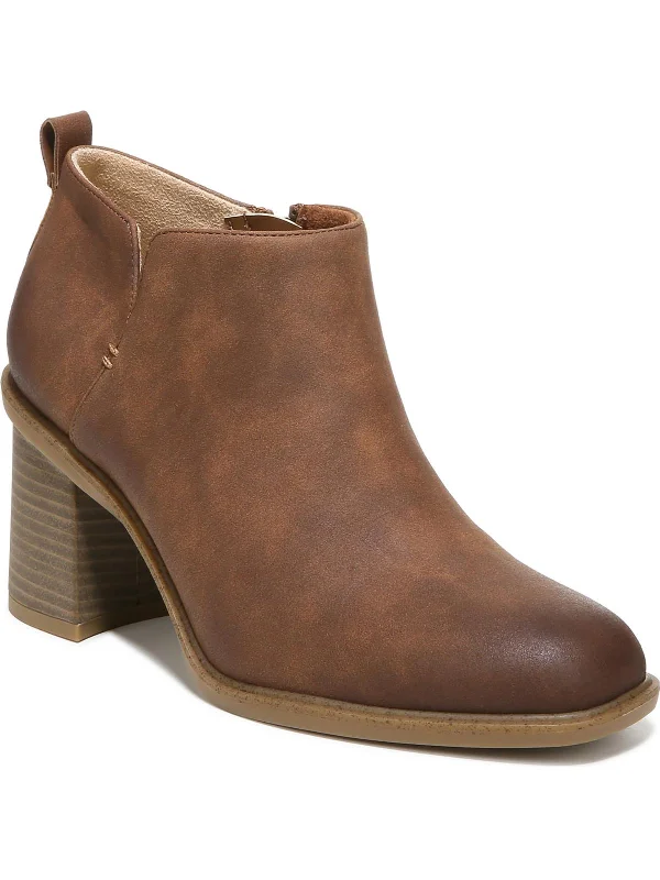 Roxanne Womens Faux Leather Ankle Booties