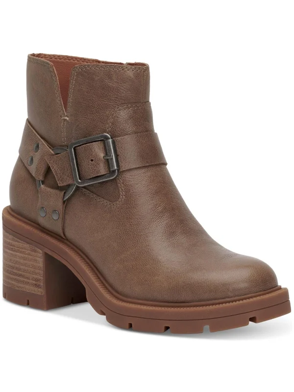 Slyvin  Womens Leather Zipper Booties