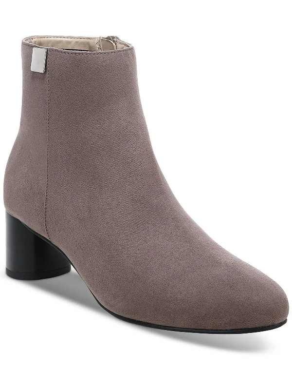 Sylus Womens Faux Suede Almond Toe Booties