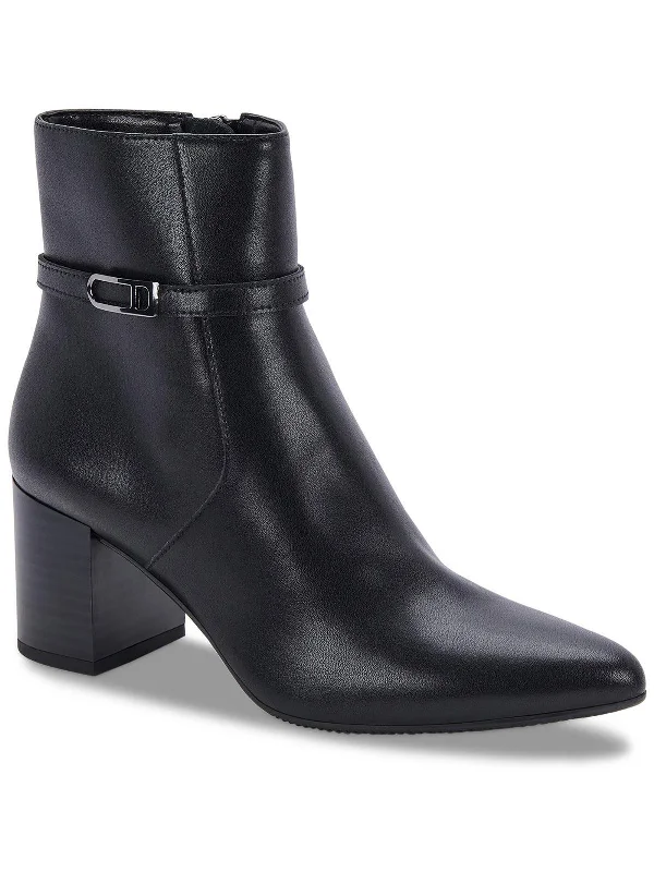 Tatum Womens Leather Pointed Toe Booties