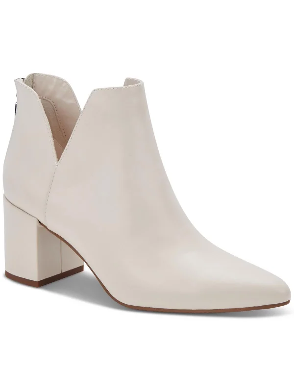 Trey  Womens Leather Notched Booties