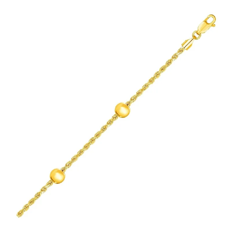 14k Yellow Gold Bracelet with Sliding Beads