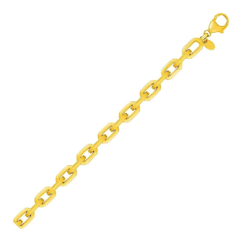 14k Yellow Gold Polished Rectangle Link Bracelet