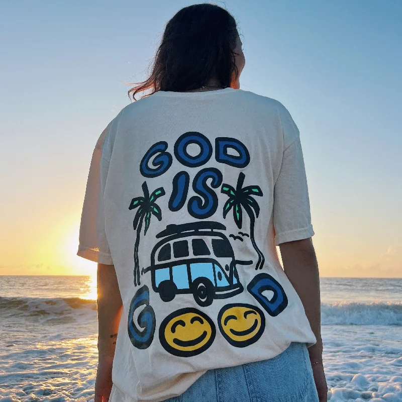 NEW! | PUFF PRINT "GOD IS GOOD" | PREMIUM COMFORT COLOR TEE | CREAM