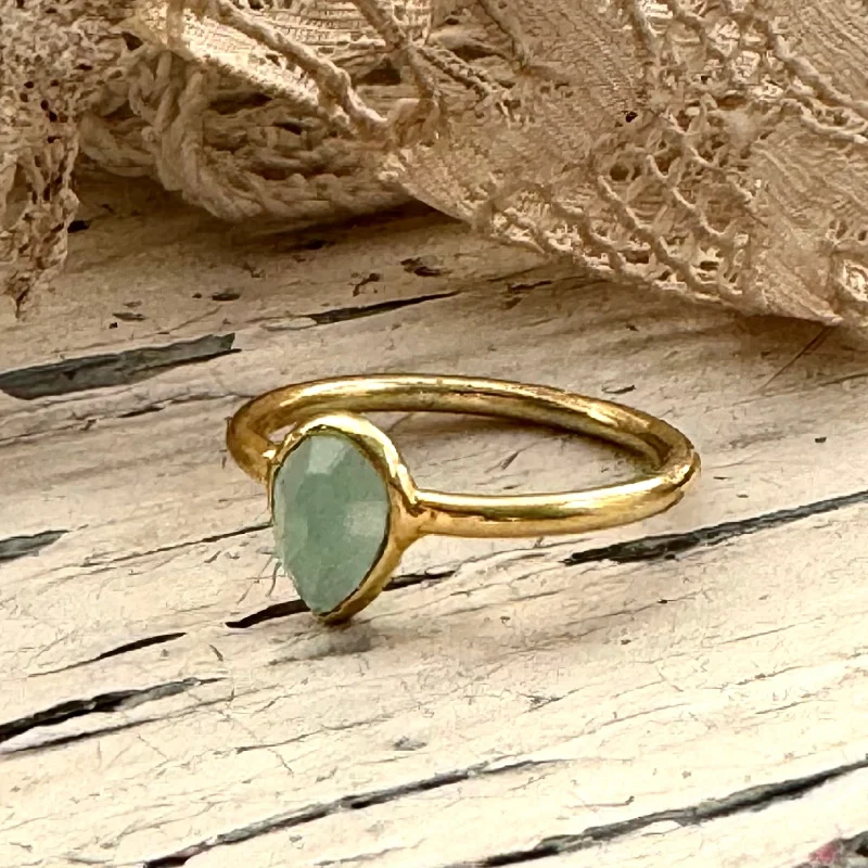 Amazonite laia’ ring | 24k gold-plated