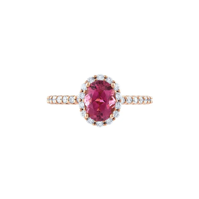 Azul 14K Rose Gold Pink Tourmaline and Diamond Ring