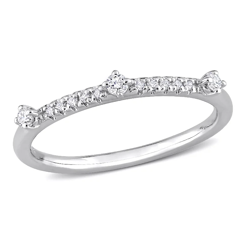 Created Forever 1/7ct TW Lab-Grown Diamond Semi-Eternity Ring in Platinum Silver