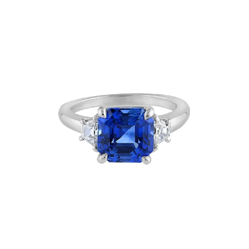 LaViano Bespoke Platinum Sapphire and Diamond Ring