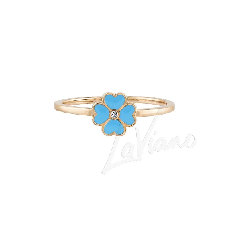 LaViano Fashion 14K Yellow Rose Gold Enamel Ring