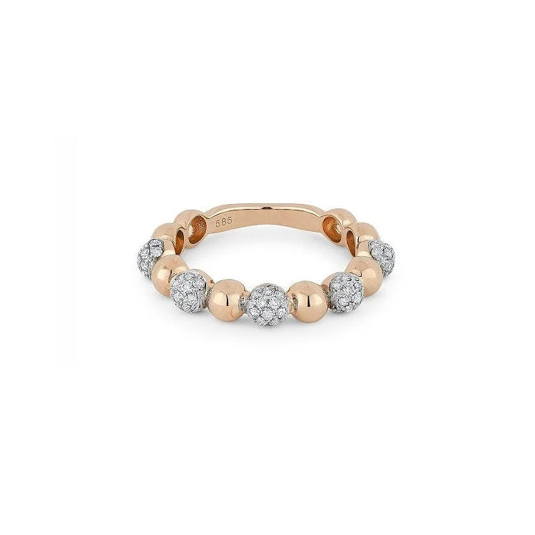 LaViano Fashion 14K Rose Gold Pave Diamond Circle Ring