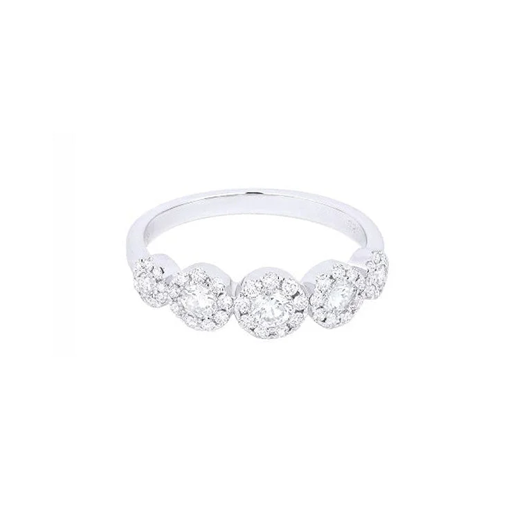 LaViano Fashion 14K White Gold Pave Diamond Circle Ring