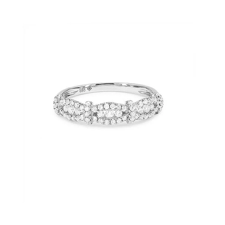 LaViano Fashion 14K White Gold Pave Diamond Ring