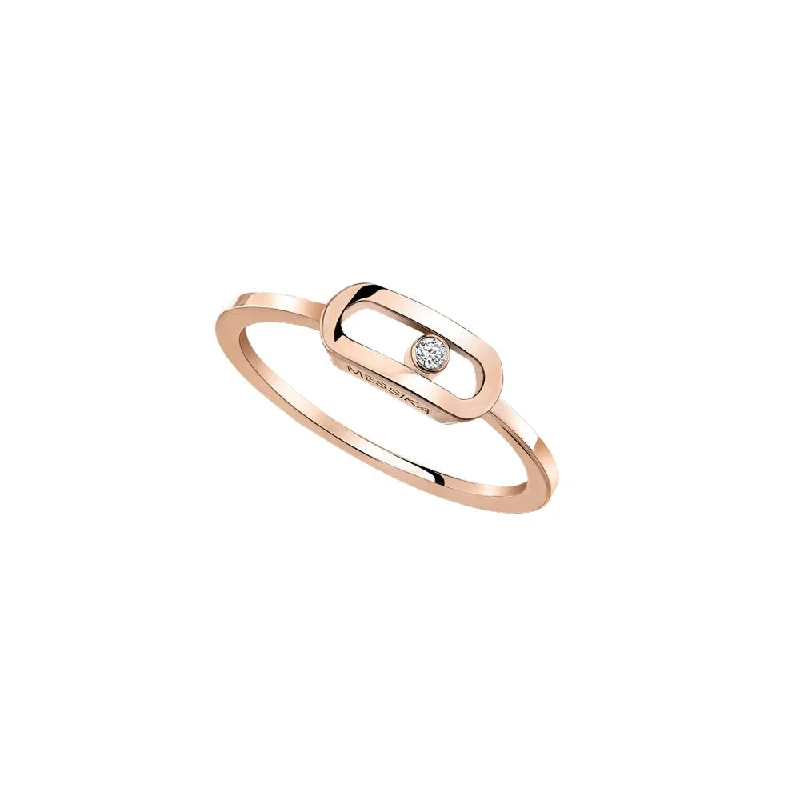 Messika 18K Rose Gold Diamond Move Uno Ring Diamond .01 Carats