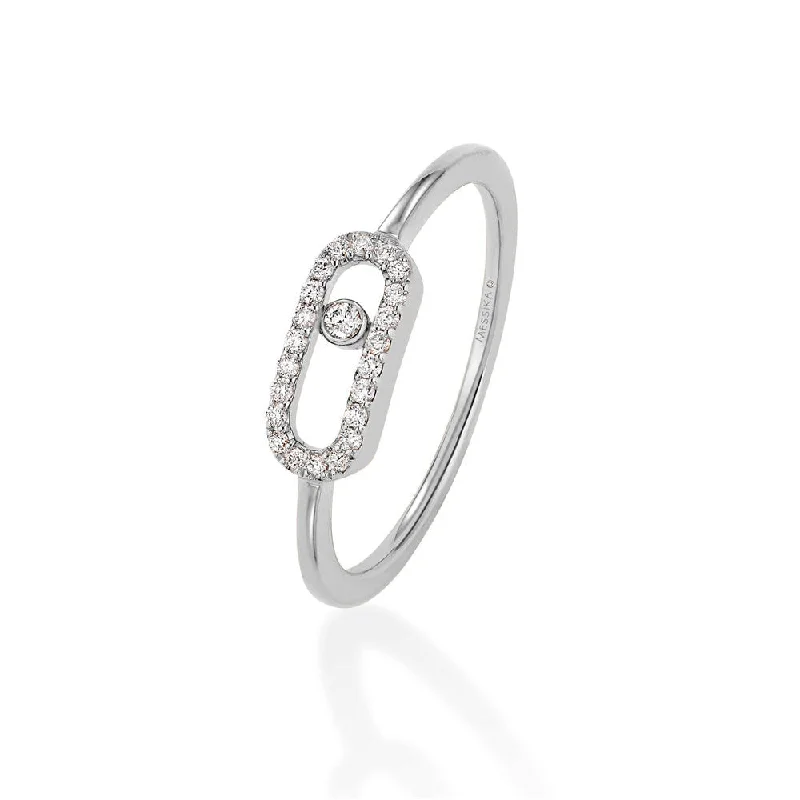 Messika 18K White Gold Diamond Uno Ring