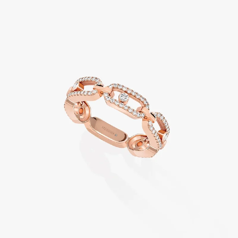 Messika Rose Gold Diamond Ring - MOVE UNO MULTI PAVÉE