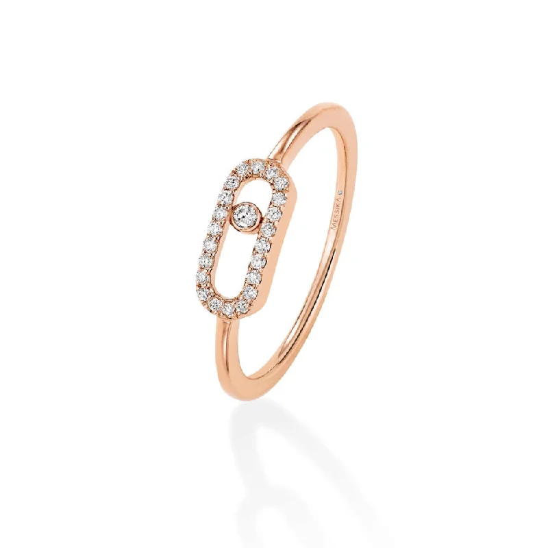 Messika Rose Gold Diamond Ring - MOVE UNO