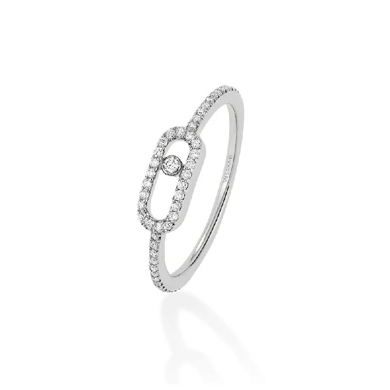 Messika White Gold Diamond Ring - MOVE UNO PAVÉ